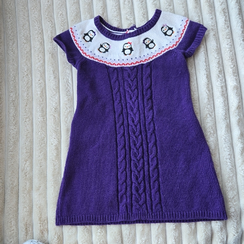 Gymboree Colorful Purple Penguin-Lovers Shortsleeve Playdress 3T